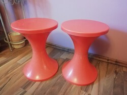 Retro narancssárga pille szék, ülőke, 1981,2db