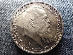 Német Államok Bajorország Lipót (1821-1912) .900 ezüst 3 márka 1911 D