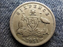 Ausztrália VI. György (1936-1952) .500 6 Penny 1951