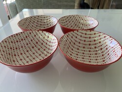 Porcelán tálkák piros mázzal, Landscape márka