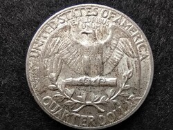 USA Washington silver quarter dollar .900 ezüst 0.25 Dollár 1964