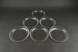 1V074 Old Glass Dessert Plate Set for Six People