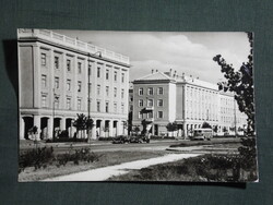 Képeslap,Dunaújváros,utca,autóbusz látkép,részlet, 1960-
