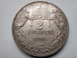 Ferenc József (1848-1916) .835 ezüst 2 Korona 1913 KB