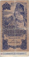 10 schilling 1945 II. kiadás kövér sorozatszám 1. Ritkább