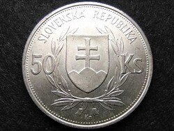 Szlovákia A Szlovák Köztársaság létrejöttének 5. évfordulója .700 ezüst 50 Korona 1944