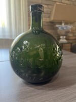 Zwack J. és Társai Unicum Budapest" olajzöld nagy likőrösüveg