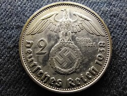 Németország Horogkeresztes .625 ezüst 2 birodalmi márka 1938 G