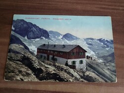 Ausztria, Salzkammergut, Dachstein,  Alpok, Simonyhütte, 2202 m, postatiszta, kb 1914
