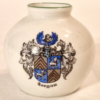 CW&Co Deesbach - Bargau címeres miniatür porcelán váza (M=6, D=6) (60.)