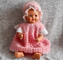 Vintage alvós, szemforgatós baba - 53 cm -