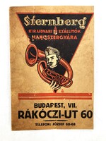Sternberg Királyi Udvari Szállítók Hangszergyára árjegyzék borító, tartó, 1900-as évek eleje