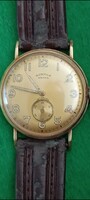Retró 14kr arany , mechanikus svájci Ernest Borel és fia férfi  karóra  d: 32mm 1869-1951/működő/