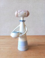 Aquincumi aquazur porcelán lány figura - Ősz Szabó Anótnia tervezése