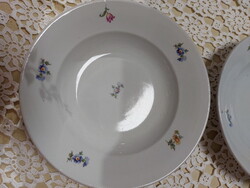 Zsolnay, szép virágos, porcelán tányér 2db