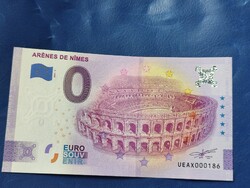 FRANCIAORSZÁG 0 EURO 2021 NIMES ARÉNA! RITKA EMLÉK PAPÍRPÉNZ! UNC!