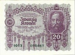 20 korona 1922 Ausztria 6. UNC