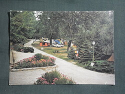 Képeslap,Szentendre,papszigeti kemping látkép,részlet, 1980-