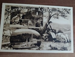 Vallásos képeslap, Lourdes, Szent Bernadett, juhok, postatiszta