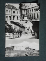 Képeslap,Szigetvár,mozaik,vár,Zrínyi tér,oroszlán szobor,utca látkép,részlet, 1960-