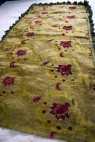Antik selyembrokát fémszállal bársonnyal szövött terítő drapéria asztalközép futó falvédő 130x60 cm+
