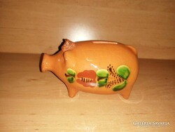 Régi mázas kerámia malac persely (b)