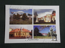 Képeslap,Szarvas,mozaik,Mittrovszky-kastély,Lengyel palota látkép,részlet, 1990-