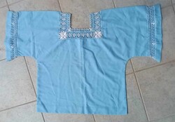 Vintage hupikék színű alkalmi női blúz