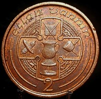 Man-sziget 2 penny, 1988 Verdejel: "AD" a hátlapon C07D4