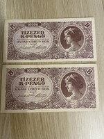 2 db tízezer b.-pengő 1946 szép állapot !