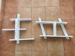 2darab vintage fa falipolc, fűszertartó polc