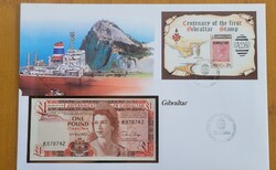 Bankjegyes Boríték,  Gibraltár 1 Pound