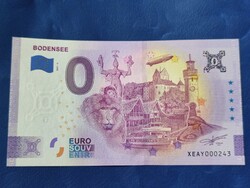 NÉMETORSZÁG 0 EURO 2021 BODENSEE BODENI TÓ LÉGHAJÓ, MAJOM TORONY! RITKA EMLÉK PAPÍRPÉNZ! UNC