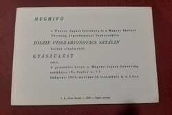 Meghívó, Sztálin halála miatti gyászülésre