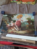 Gyönyörű règi barokk festmény olaj vászon 93x63 cm