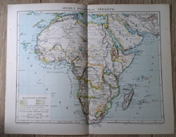 "AFRIKA politikai térképe" cca 1900 A Pallas Nagylexikon térkép melléklete