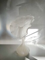 Ritka,  virágot formázó vintage fújt üveg váza, LV 420