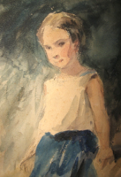 TAVASZI ÁRESÉS ! CSODÁS GARANTÁLTAN EREDETI RAKSSÁNYI REZSŐ / 1879-1950 / : BÁJOS  KISLÁNY PORTRÉ