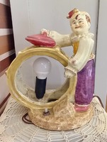ART-DECO ASZTALI FIGURÁS KERÁMIA LÁMPA!