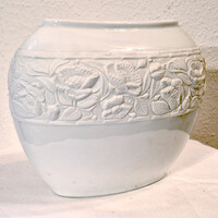 Médard de Noblat - Limoges (Floralés) francia porcelán váza (M=17, 20x12) (44.)