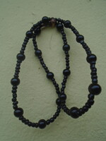 Vintage muránói üveggyöngyös nyaklánc/collier - gyöngysor ( akár gyásznyakláncnak is kiváló )