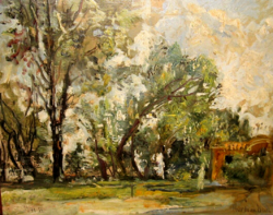 GARANTÁLTAN EREDETI CSODÁS HERMAN  LIPÓT /1884-/ KÉP:  KERT VÉGE 1971