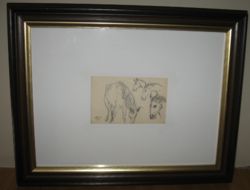 TAVASZI ÁRESÉS ! CSODÁS GARANTÁLTAN EREDETI HOLLÓ LÁSZLÓ  /1887-1976 / : LÓ TANULMÁNY 1937