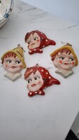 Retró kerámia falidísz figura
