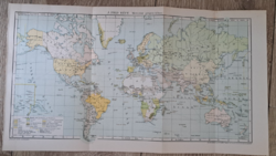 "A FÖLD KÉPE AMercator projekcióban térképe" cca 1900 A Pallas Nagylexikon térkép melléklete
