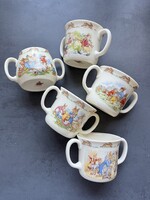 Vintage Royal Doulton BUNNYKINS angol finom porcelán kétfülű bögre
