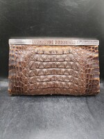 Vintage vastag krokodilbőr kézitáska,18 x 28 cm-es- 3896b