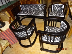 ANTIK SZECESSZIÓS KOHN - THONET JELLEGŰ ÜLŐGARNITÚRA SZALON GARNITÚRA FELÚJÍTVA !! 3 + 1 DB. !!