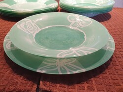 Vintage Luminarc üveg tányérkészlet 3 x 6 db