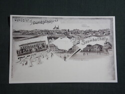 Képeslap,reprodukció,Szombathely,színház,árvaház,Szill Kálmán utca látkép,részlet, 1990-